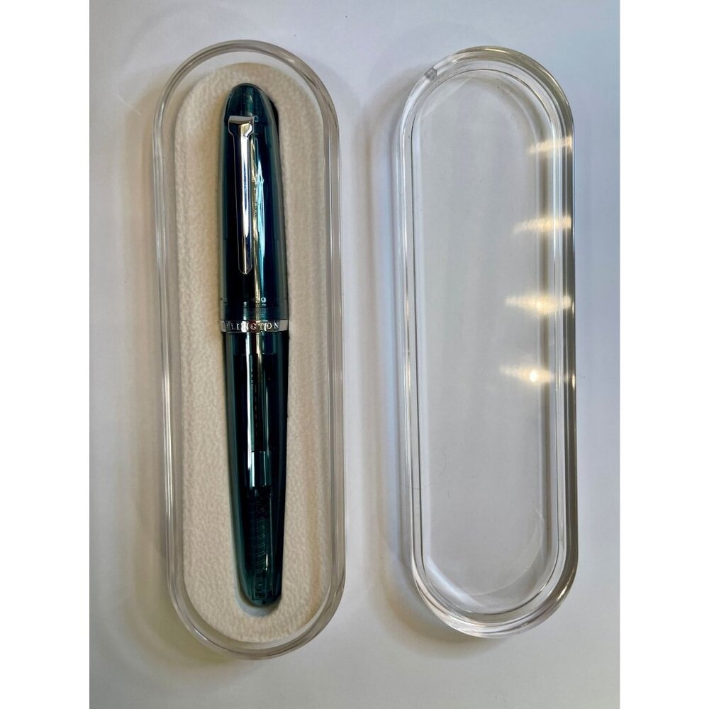 Ellington Pens Fountain Pen Clarity Transparent Clear & Blue NEW 2 PENS - Picture 8 of 11